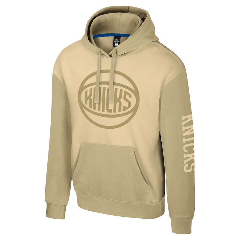 Unisex Stadium Essentials Khaki New York Knicks Rafters Burst Hoodie