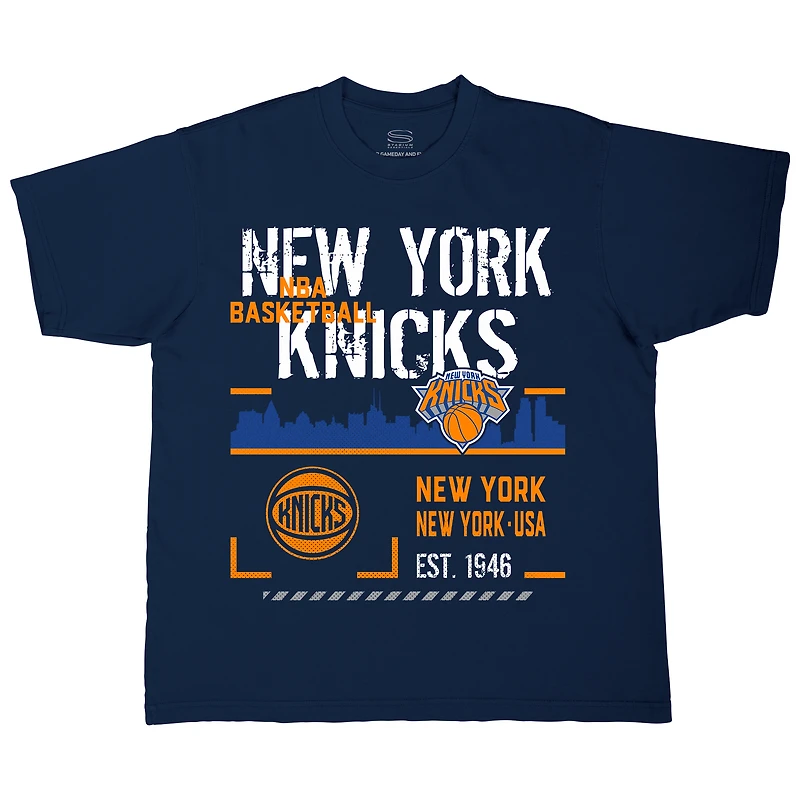 T-shirt unisexe Stadium Essentials bleu marine New York Knicks Hideout Boxy