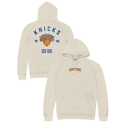 Sweat à capuche raglan unisexe blanc New York Knicks Get Back Vintage