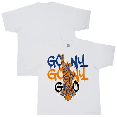 T-shirt unisexe Stadium Essentials blanc surdimensionné New York Knicks Go NY