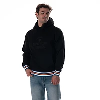 Sweat à capuche unisexe noir The Wild Collective New York Knicks, côtelé personnalisé, de qualité supérieure