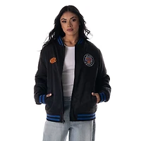 Veste bomber unisexe The Wild Collective noire New York Knicks à boutons-pression