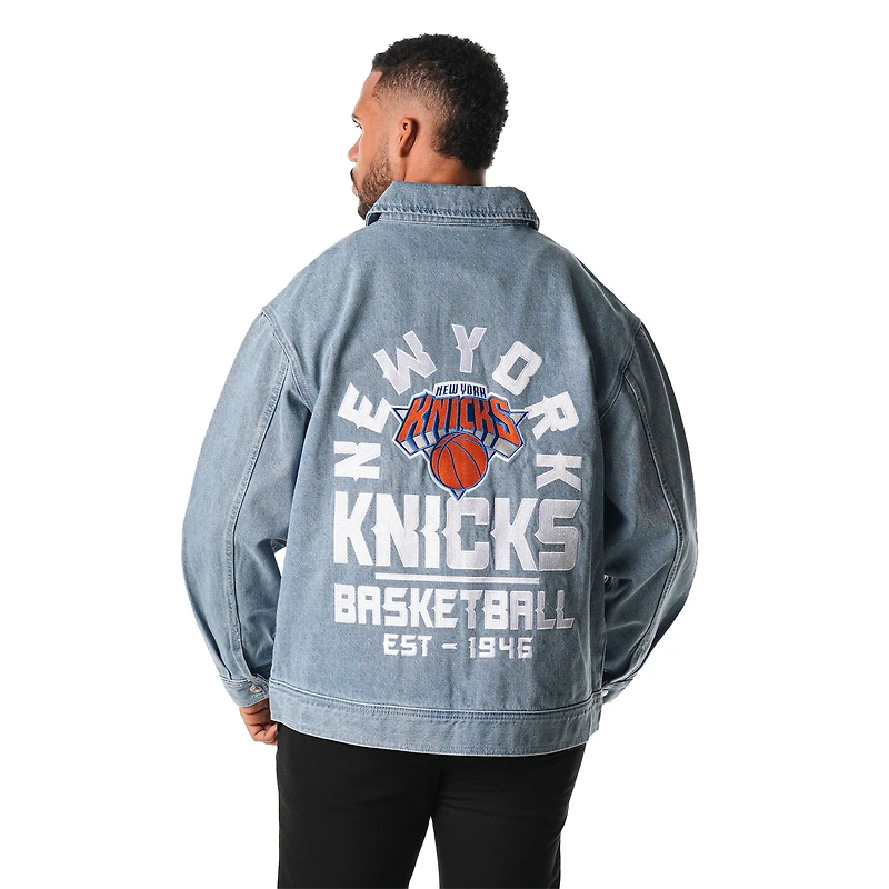 Veste en jean unisexe à fermeture éclair intégrale des New York Knicks de The Wild Collective