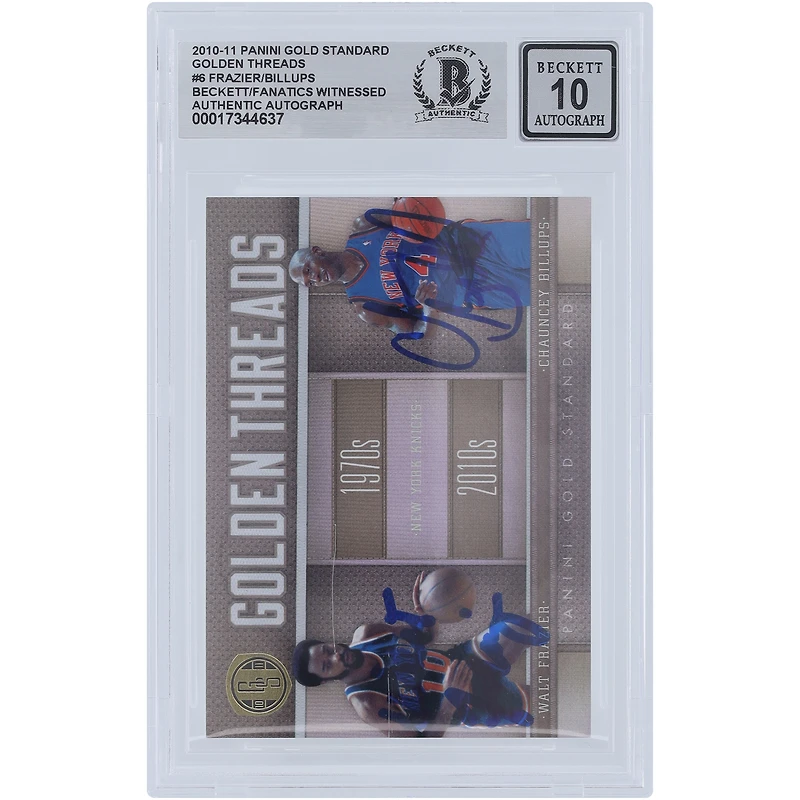 Walt Frazier & Chauncey Billups New York Knicks Autographed 2010-11 Panini Gold Standard Golden Threads #6 #/299 Beckett Fanatics Witnessed Authenticated 10 Card