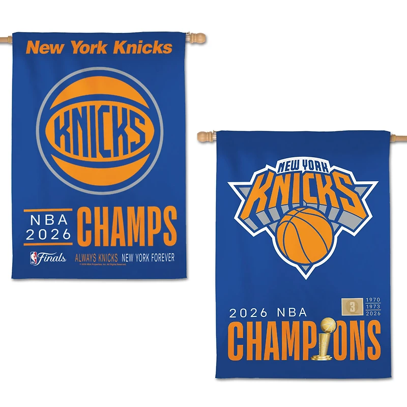 WinCraft New York Knicks 2026 NBA Finals Champions Double-Sided 28" x 40" Vertical Banner