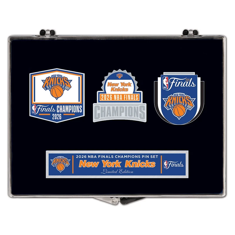 Ensemble de trois pin de collection WinCraft New York Knicks, champions des finales NBA 2026