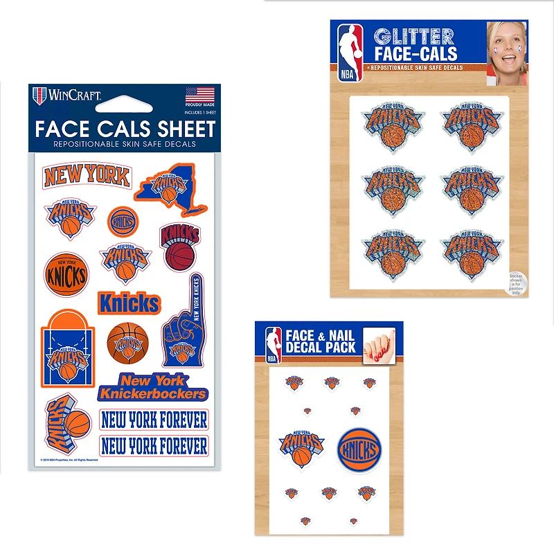 Ensemble de tatouages ​​sans eau WinCraft New York Knicks 4" x 7"