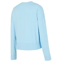 Women's Concepts Sport  Light Blue New York Knicks Elevation Tri-Blend Long Sleeve Top & Shorts Set
