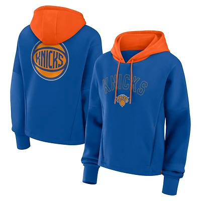Sweat à capuche enfiler Fanatics Deep Royal New York Knicks Boxy Post Up pour femme