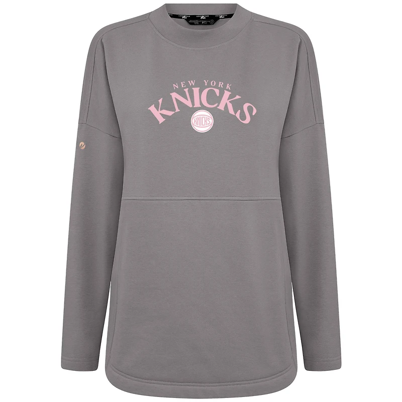Sweat-shirt à col roulé arqué Beaudry pour femme, gris, des New York Knicks