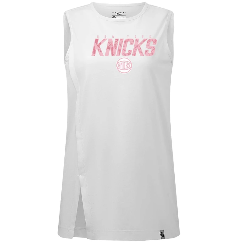 Débardeur à imprimé floral Influx New York Knicks blanc Levelwear pour femme