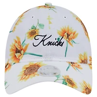 Casquette ajustable New Era blanche New York Knicks Adventure Flower 9TWENTY pour femme