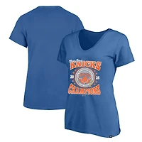 Women's '47 Blue New York Knicks 2026 NBA Finals Champions Plus V-Neck T-Shirt
