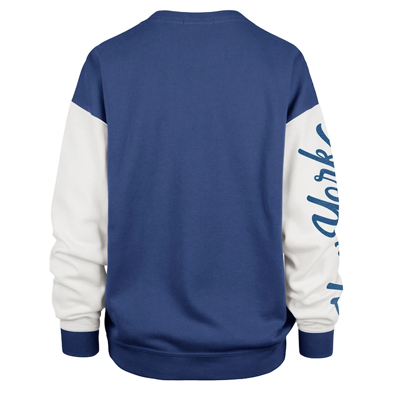Women's '47 Blue New York Knicks Plus Oversized Rise Andie Pullover Sweatshirt