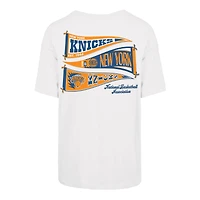 T-shirt Sadie crème pour femme, modèle 47 New York Knicks, avec nœud et bannière