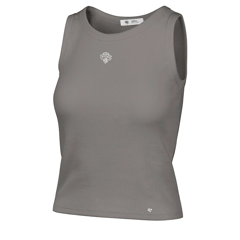 Women's '47 Gray New York Knicks Cropped Skyhook Baby Rib Tank
