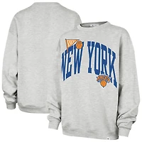 Sweat-shirt oversize à logo arqué gris New York Knicks pour femme, modèle 47