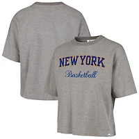 T-shirt court gris Pivot Drop Needle pour femme '47 des New York Knicks