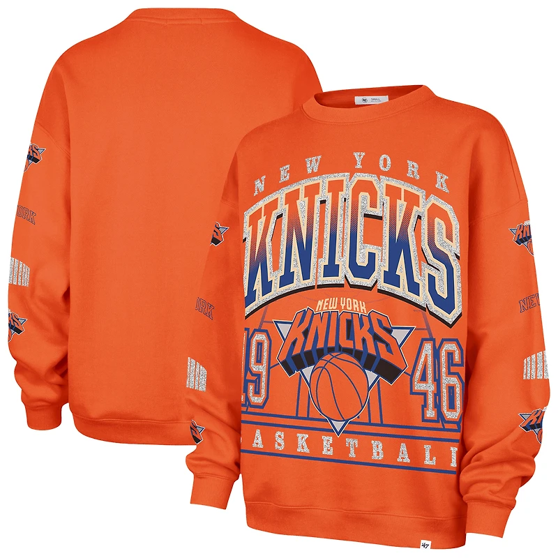 Women's '47 Orange New York Knicks 2025/26 City Edition Go Big Oversized Sweatshirt