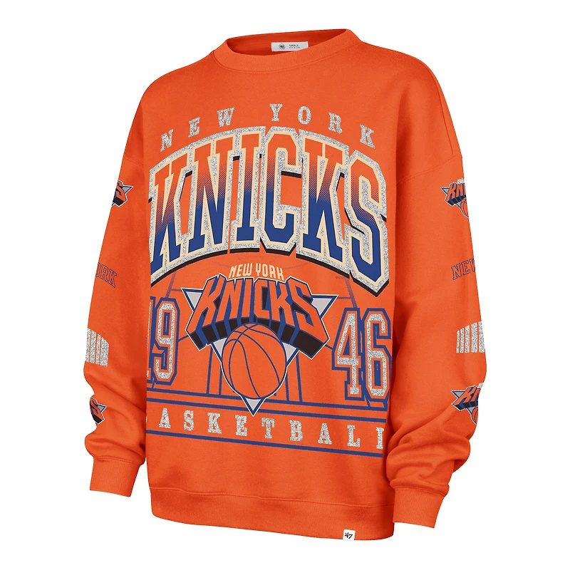 Women's '47 Orange New York Knicks 2025/26 City Edition Go Big Oversized Sweatshirt