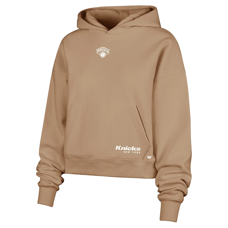 Women's '47 Tan New York Knicks Sue Foundation Hoodie Sweatshirt
