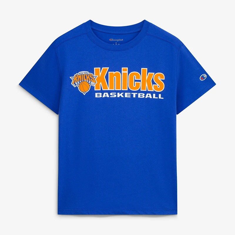 T-shirt de basketball gris Champion pour femmes, New York Knicks