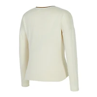 Ensemble haut à manches longues et short en tricot kaki Hacci pour femme Concepts Sport Cream des New York Knicks