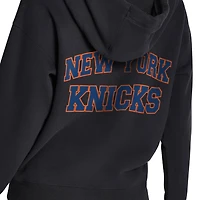 Women's DKNY  Black New York Knicks Metallic Bubble Logo Full-Zip Hoodie