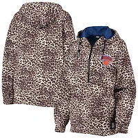 G-III Sports by Carl Banks Leopard New York Knicks Gabriella Windbreaker Half-Zip Hoodie
