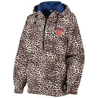 G-III Sports by Carl Banks Leopard New York Knicks Gabriella Windbreaker Half-Zip Hoodie