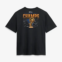 Women's Fanatics Black New York Knicks 2026 NBA Finals Champions Roster Trophy T-Shirt