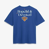 Women's Fanatics Blue New York Knicks Hopeful & Devoted Legacy Cotton T-Shirt