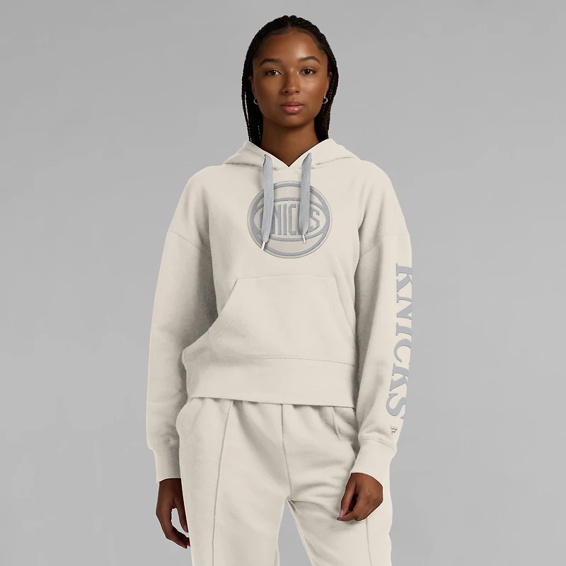 Women's Fanatics Cream New York Knicks Elements Next Pullover Hoodie