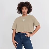 Women's Fanatics Khaki New York Knicks Elements Super Soft Boxy Cropped T-Shirt
