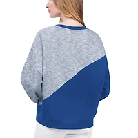 Women's G-III 4Her by Carl Banks Blue New York Knicks Benches Split Pullover Sweatshirt