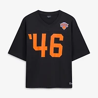 Women's Hype and Vice Black New York Knicks Oversized Football T-Shirt
