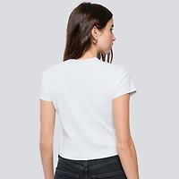 Women's Hype and Vice White New York Knicks Cropped Baby T-Shirt