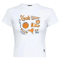 T-shirt court bébé blanc New York Knicks de la marque Hype and Vice pour femmes