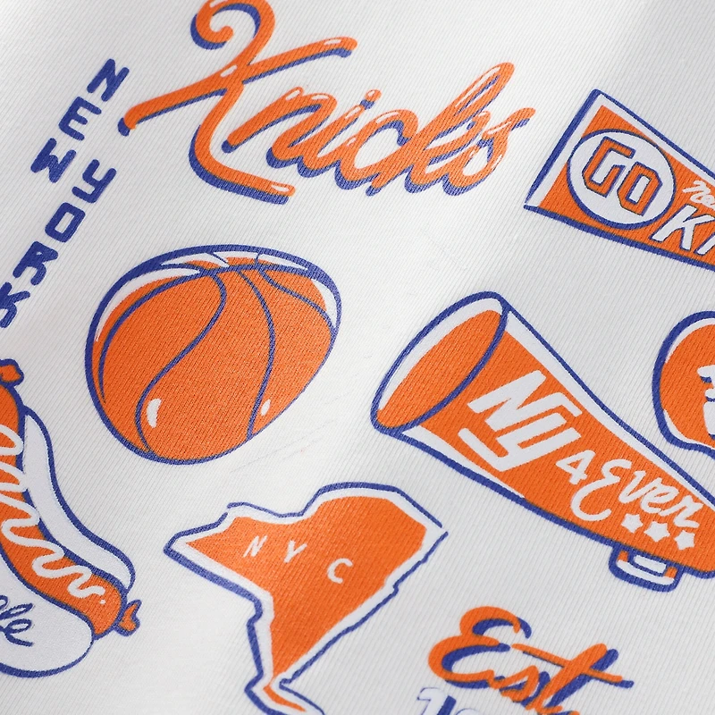 Women's Hype and Vice White New York Knicks Cropped Baby T-Shirt