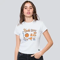 Women's Hype and Vice White New York Knicks Cropped Baby T-Shirt