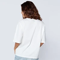 Women's Hype and Vice White New York Knicks Oversized Football T-Shirt