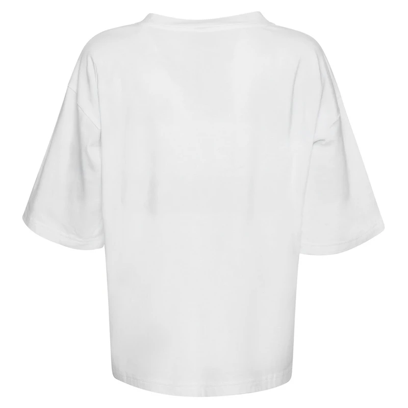 Women's Hype and Vice White New York Knicks Oversized Football T-Shirt