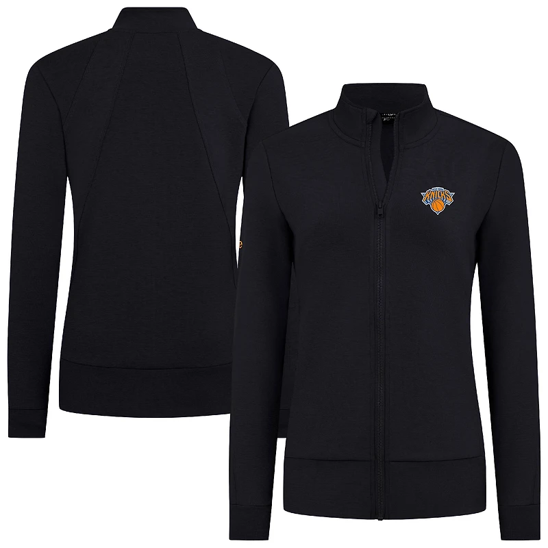 Women's Levelwear Black New York Knicks Shine Full-Zip Jacket