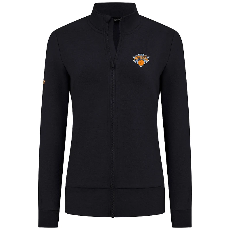 Women's Levelwear Black New York Knicks Shine Full-Zip Jacket