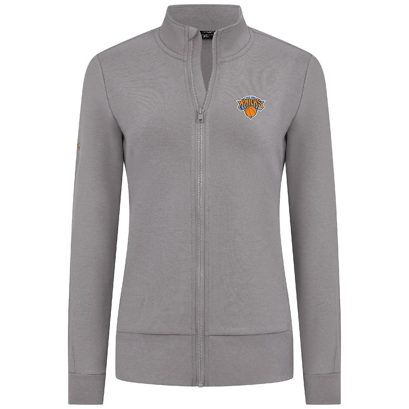 Veste zippée intégrale Shine grise pour femme des New York Knicks de Levelwear