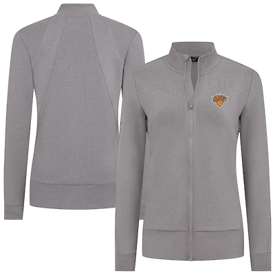 Veste zippée intégrale Shine grise pour femme des New York Knicks de Levelwear