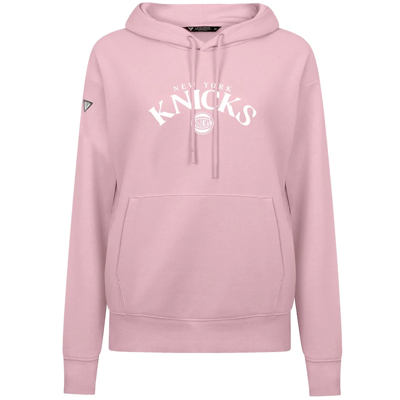 Women's Levelwear Light Pink New York Knicks Mother's Day Adorn Arched Pullover Hoodie