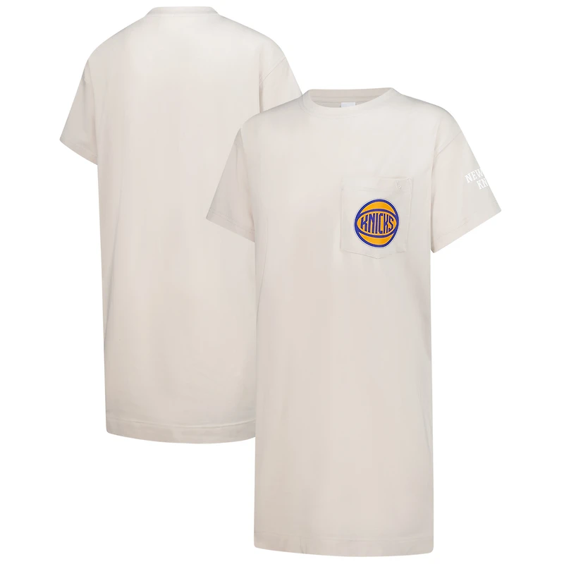 Women's Lolë Cream New York Knicks Effortless Tri-Blend T-Shirt Dress