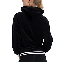 Sweat à capuche surdimensionné en velours Lusso noir New York Knicks Nellie pour femmes