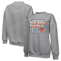 Sweat-shirt classique tri-blend gris Majestic Threads pour femme des New York Knicks
